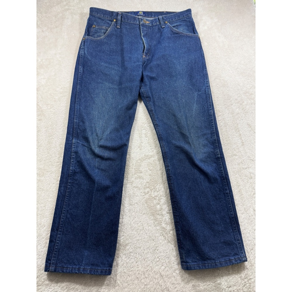 Wrangler Mens 47MWZ Regular Fit Premium Performance Blue Jeans 36x30 Meas: 36x30